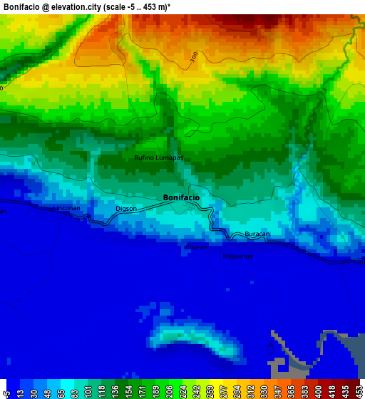 Bonifacio elevation map