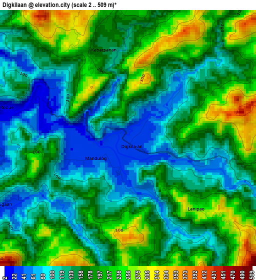 Digkilaan elevation map