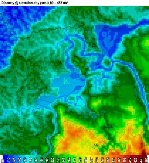 Dicamay elevation map