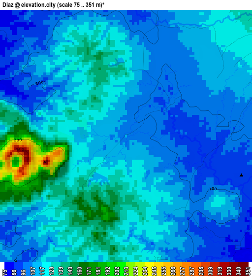 Diaz elevation map