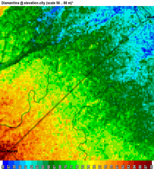 Diamantina elevation map