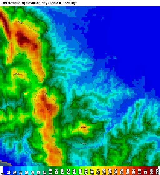 Del Rosario elevation map