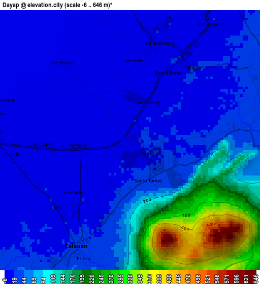 Dayap elevation map