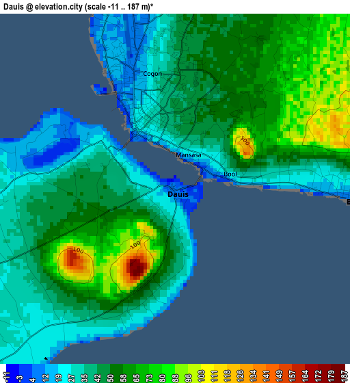 Dauis elevation map