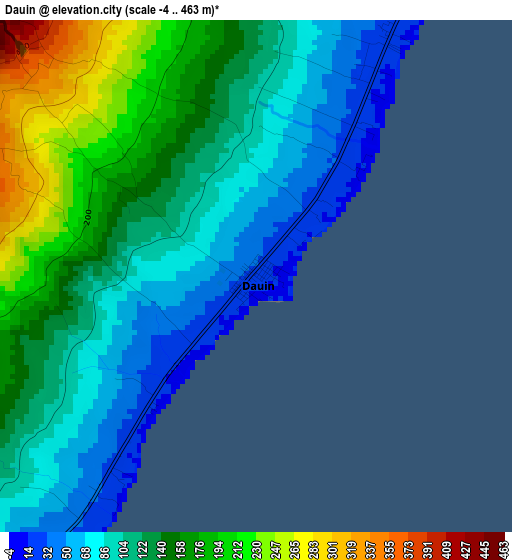 Dauin elevation map