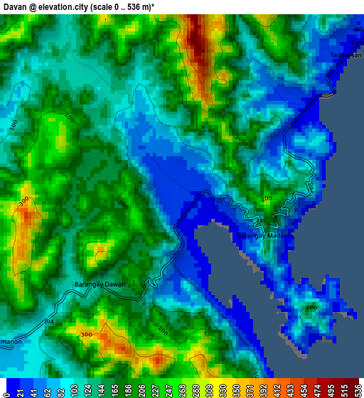 Davan elevation map