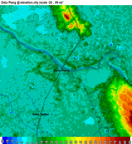 Datu Piang elevation map