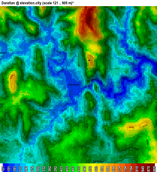 Daraitan elevation map