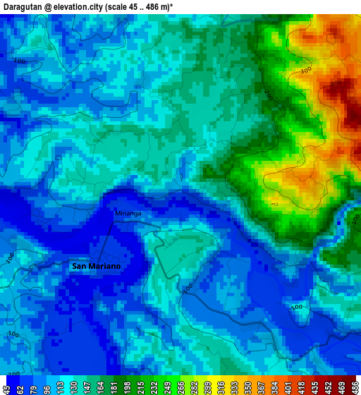 Daragutan elevation map