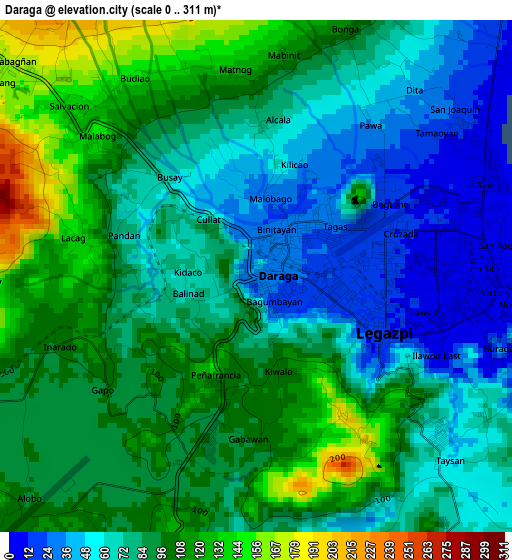 Daraga elevation map