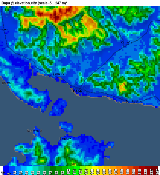 Dapa elevation map