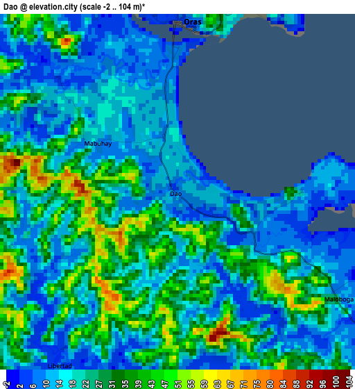 Dao elevation map