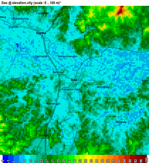 Dao elevation map