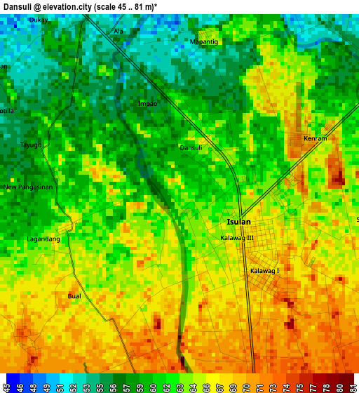 Dansuli elevation map