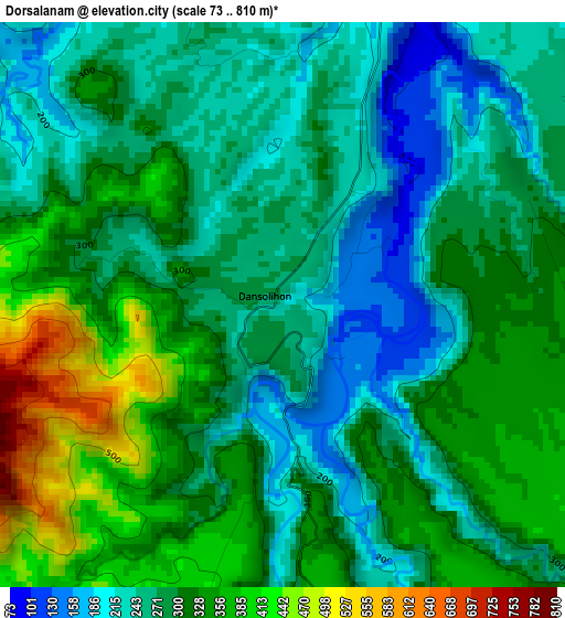 Dorsalanam elevation map