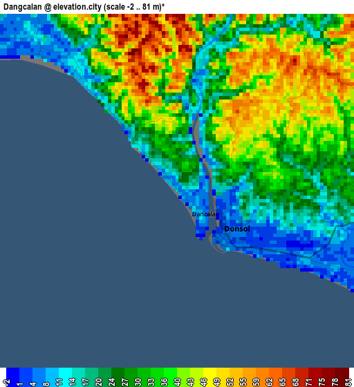 Dangcalan elevation map