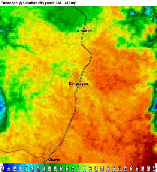 Dancagan elevation map