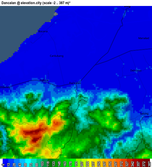 Dancalan elevation map