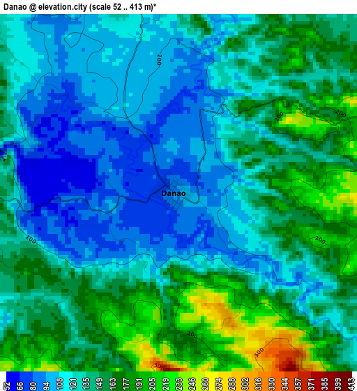 Danao elevation map