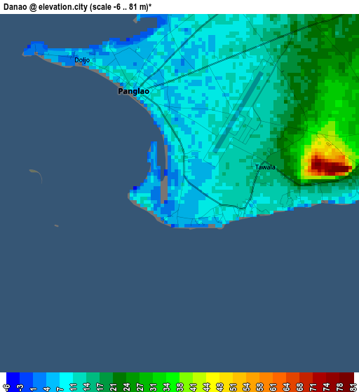 Danao elevation map