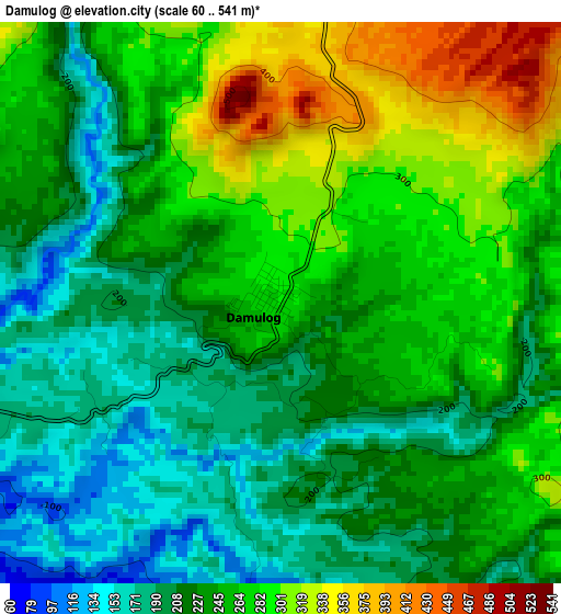 Damulog elevation map