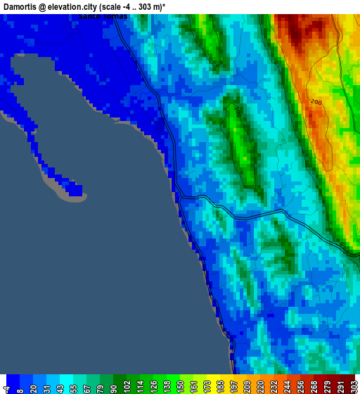 Damortis elevation map