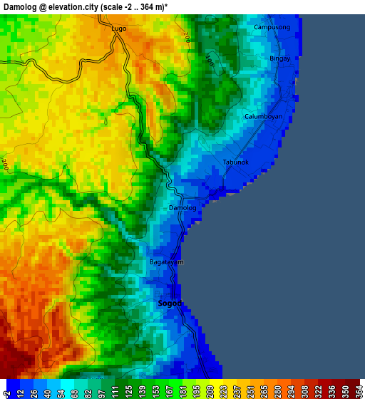 Damolog elevation map