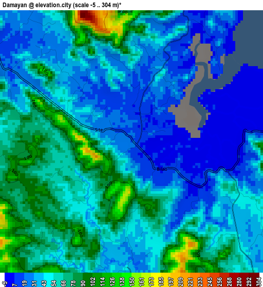 Damayan elevation map