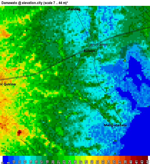 Damawato elevation map