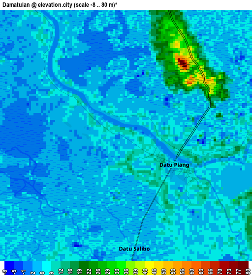 Damatulan elevation map