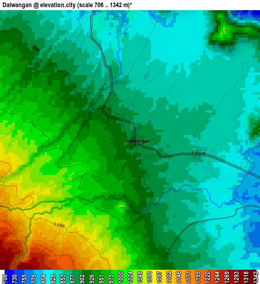 Dalwangan elevation map