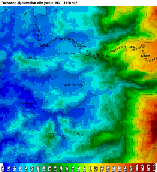 Dalorong elevation map