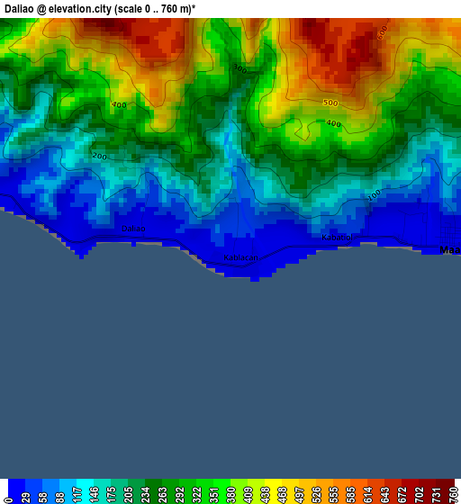 Daliao elevation map