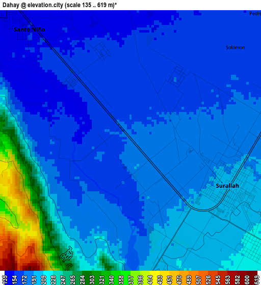 Dahay elevation map