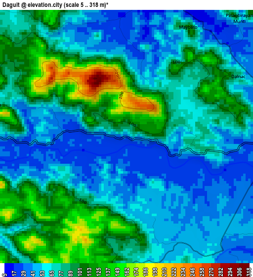 Daguit elevation map