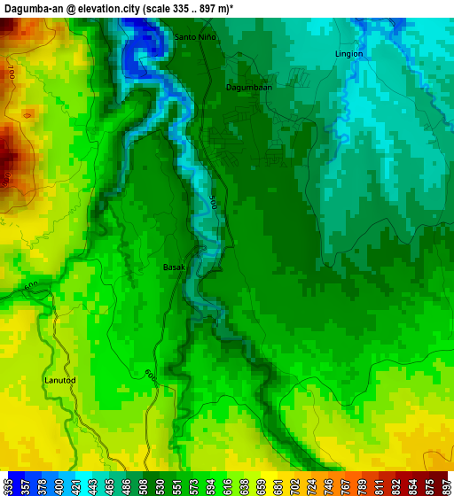 Dagumba-an elevation map