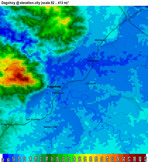 Dagohoy elevation map