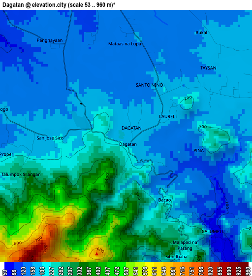 Dagatan elevation map