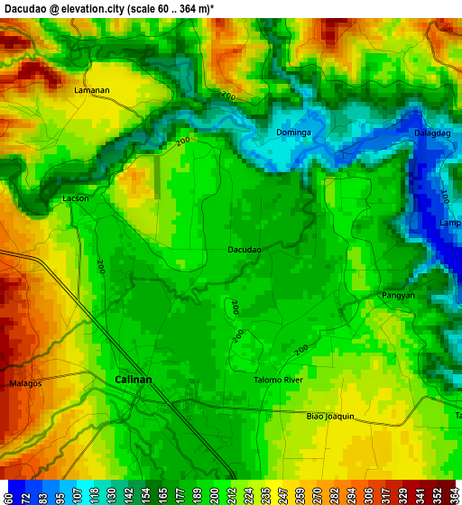 Dacudao elevation map