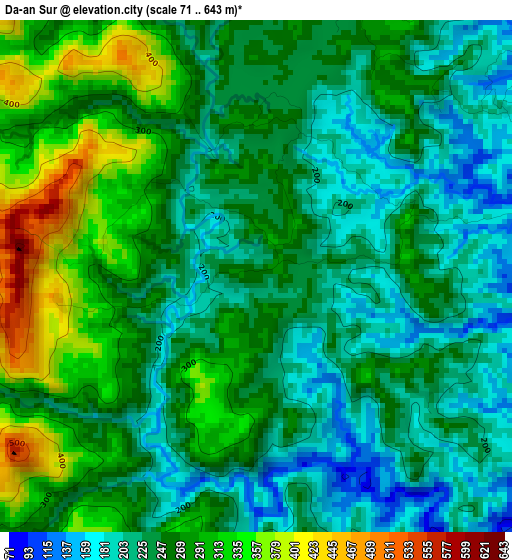 Da-an Sur elevation map