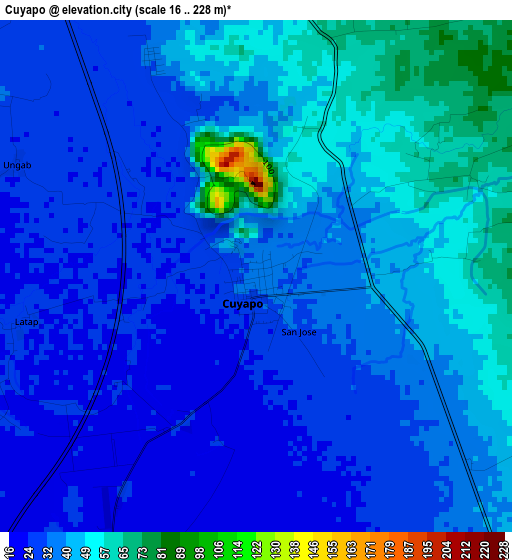 Cuyapo elevation map