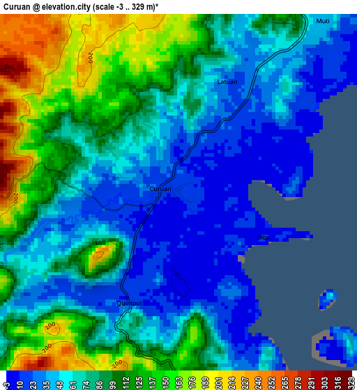 Curuan elevation map