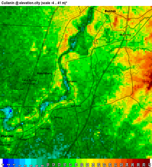 Culianin elevation map