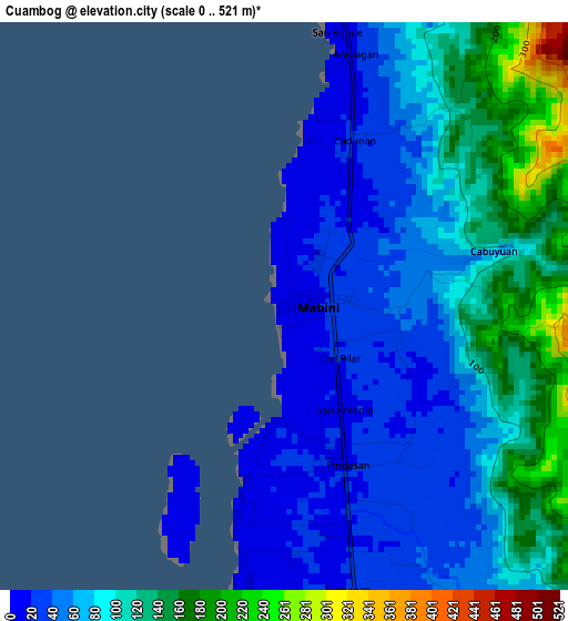 Cuambog elevation map