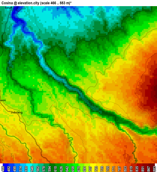 Cosina elevation map