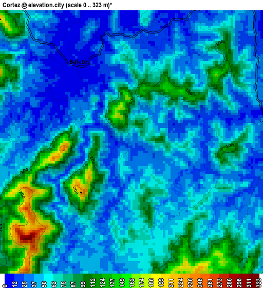 Cortez elevation map