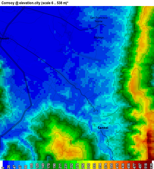 Corrooy elevation map