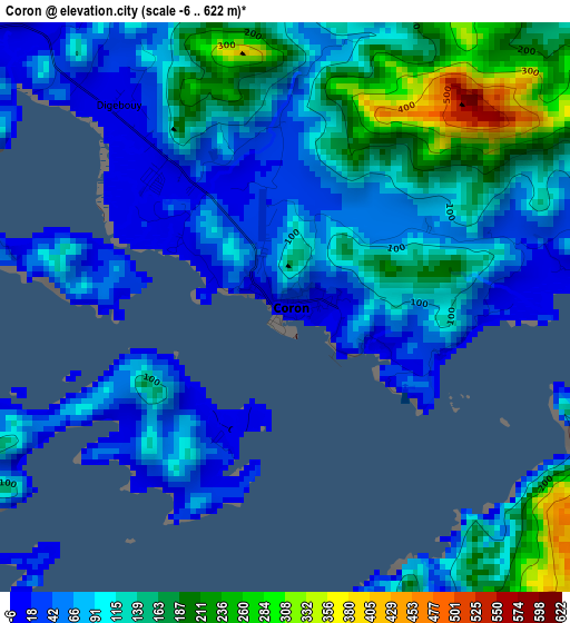 Coron elevation map