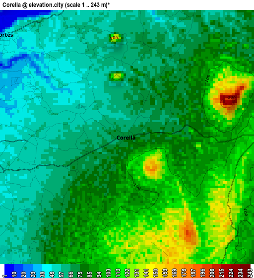 Corella elevation map