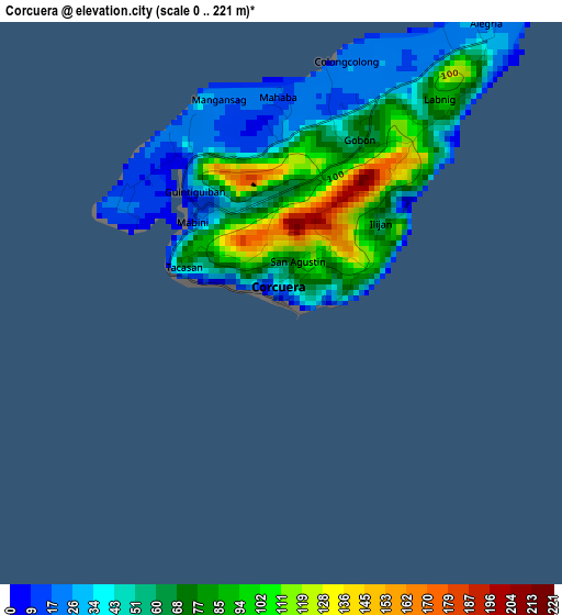 Corcuera elevation map